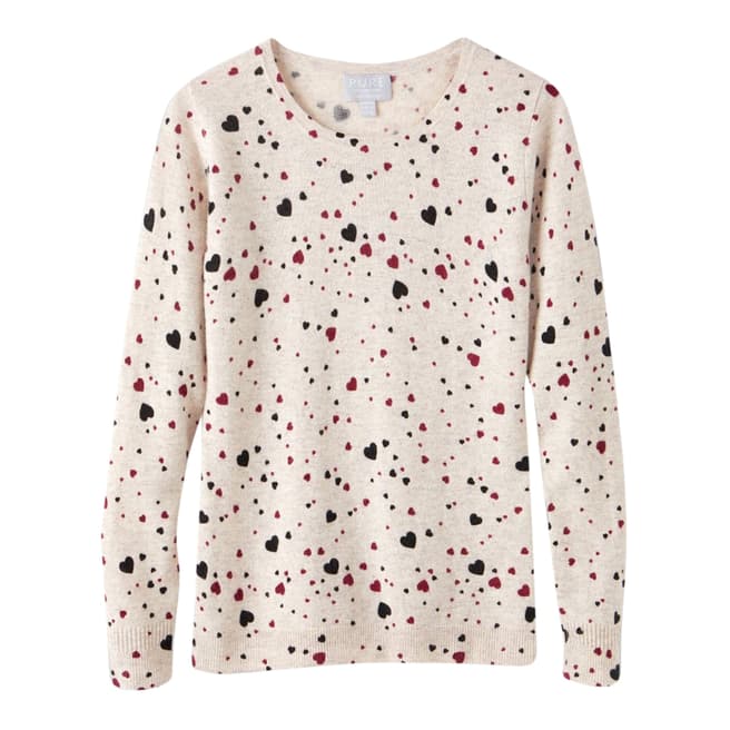 Pure Collection Cream/Multi Cashmere Patterned Jumper