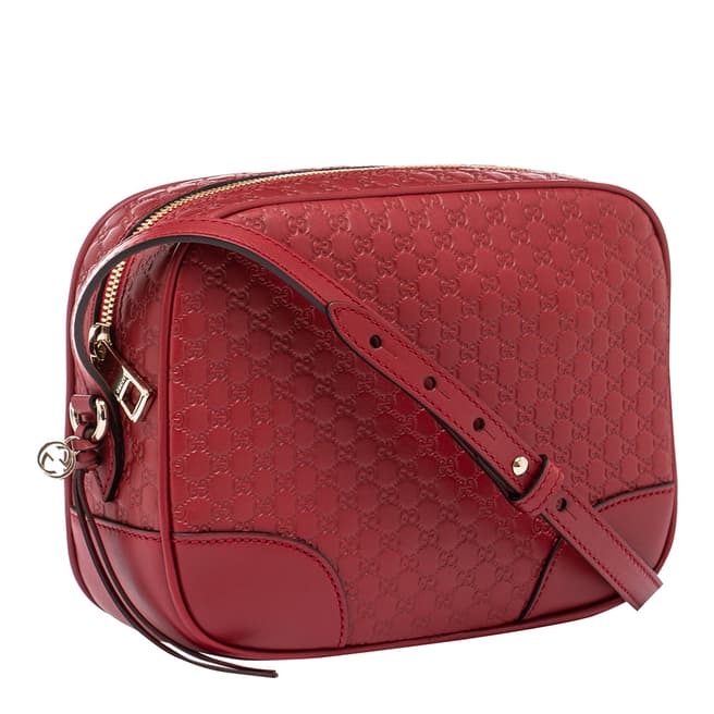 Gucci Red Gucci Logo Leather Crossbody Bag
