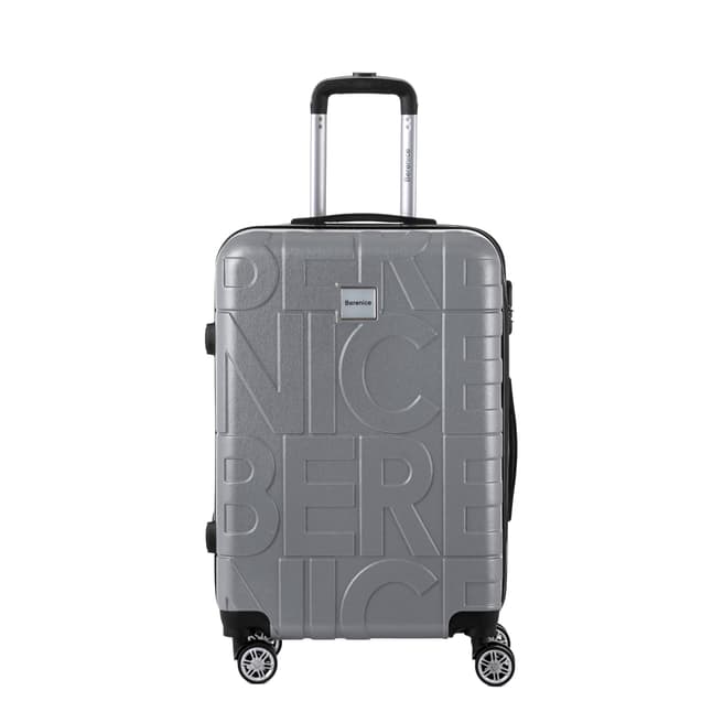 Berenice Luggage Silver iCare Medium 4 Wheel Suitcase 65cm