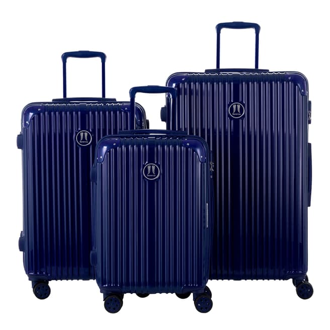 Berenice Luggage Navy Uriel Set of 3 Suitcases