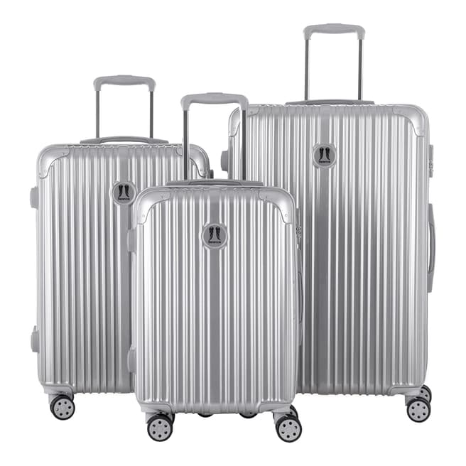 Berenice Luggage Silver Uriel Set of 3 Suitcases