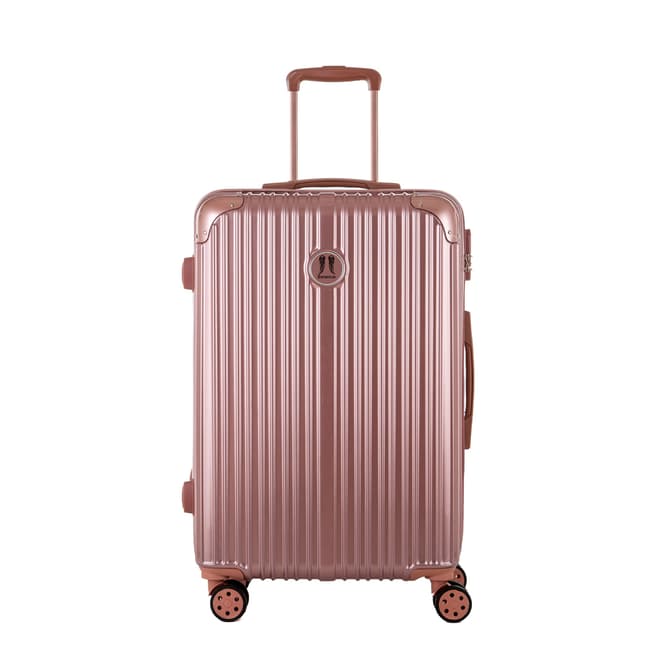 Berenice Luggage Rose Gold Uriel Medium 4 Wheel Suitcase 65cm