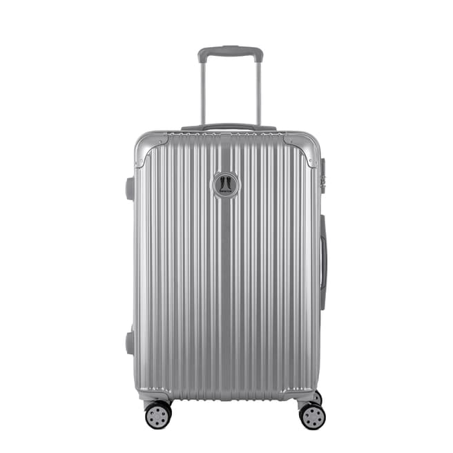 Berenice Luggage Silver Uriel Medium 4 Wheel Suitcase 65cm