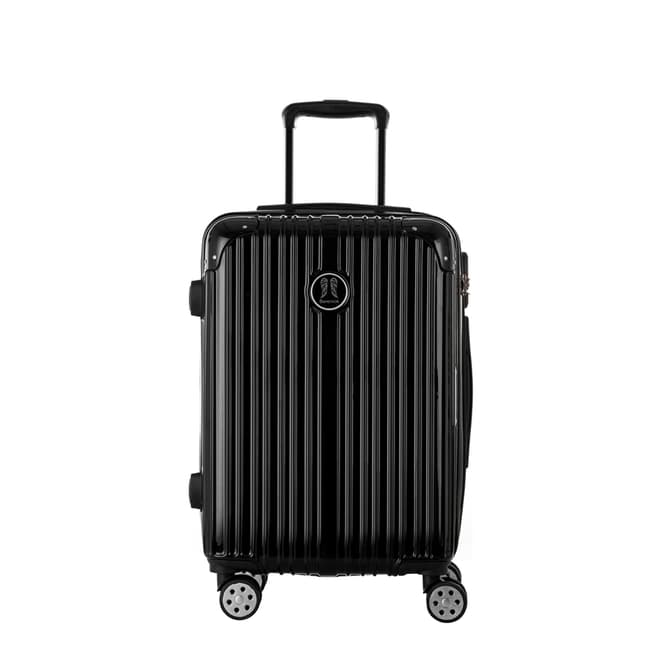 Berenice Luggage Black Uriel 4 Wheel Cabin Suitcase 55cm