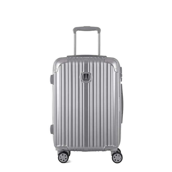 Berenice Luggage Silver Uriel 4 Wheel Cabin Suitcase 55cm