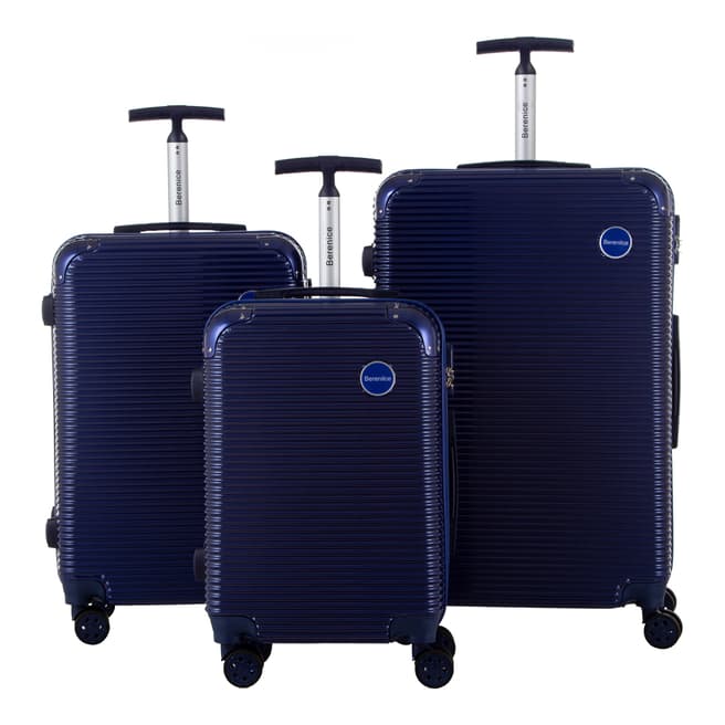 Berenice Luggage Navy Horus Set of 3 Suitcases
