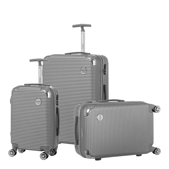 Berenice Luggage Silver Horus Set of 3 Suitcases