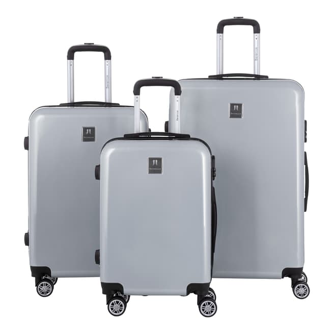 Berenice Luggage Silver Hermes Set of 3 Suitcases