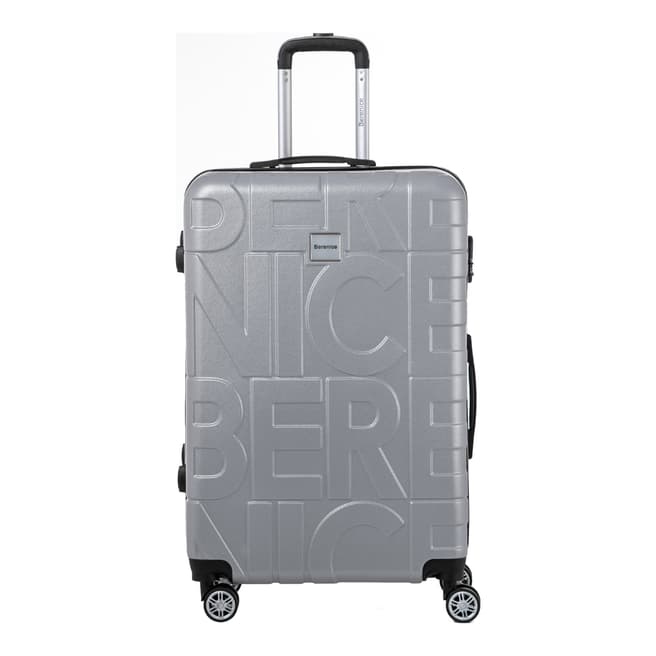Berenice Luggage Silver iCare Large 4 Wheel Suitcase 75cm