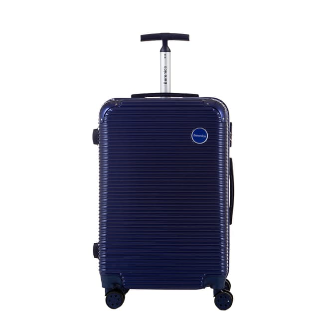 Berenice Luggage Navy Horus Medium 4 Wheel Suitcase 65cm