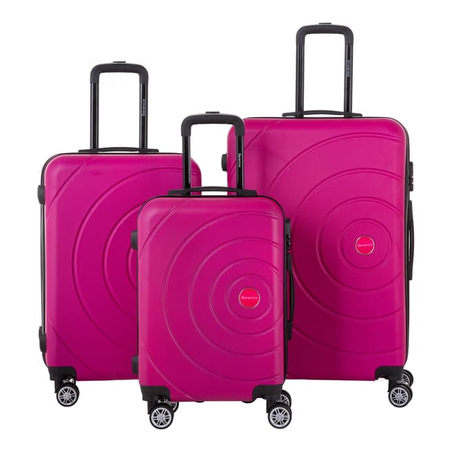 Berenice Luggage Pink Iris Set of 3 Suitcases