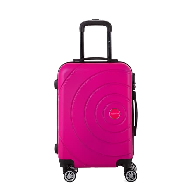 Berenice Luggage Pink Iris 4 Wheel Cabin Suitcase 55cm