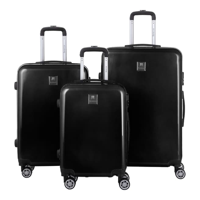 Berenice Luggage Black Hermes Set of 3 Suitcases