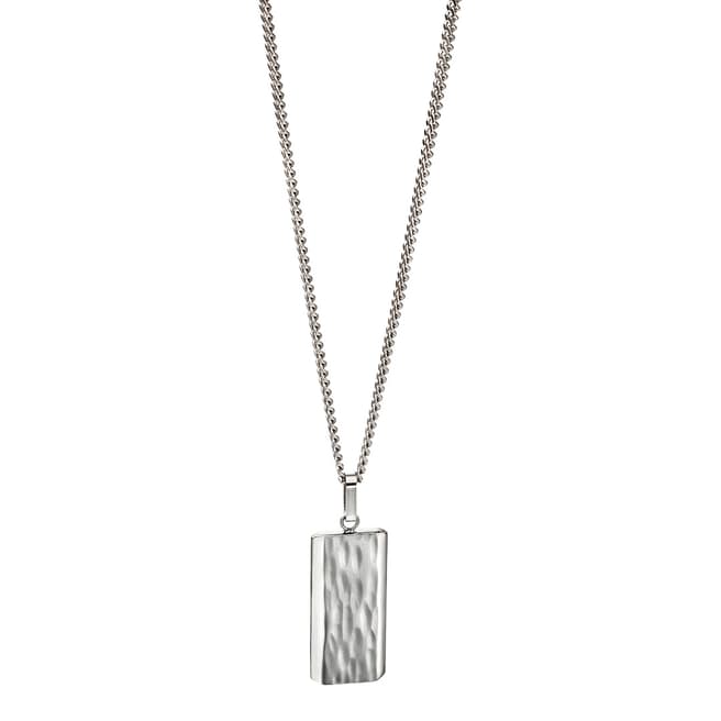 Fred Bennett Silver Stainless Steel Ripple Pendant Necklace