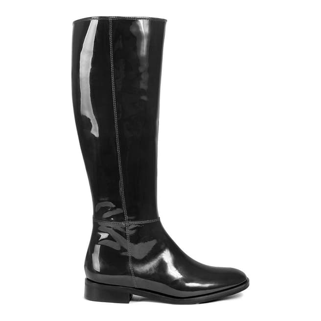 Roberto Carrioli Black Vernice Patent Leather Knee High Boot