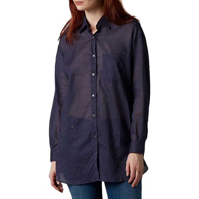 7 For All Mankind Navy Voile Oversized Shirt