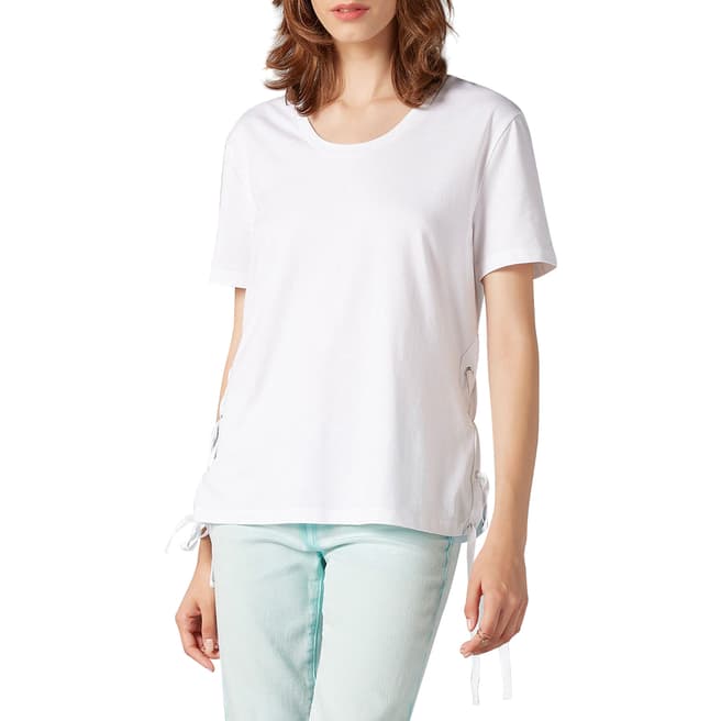 7 For All Mankind White Tie Side T-Shirt