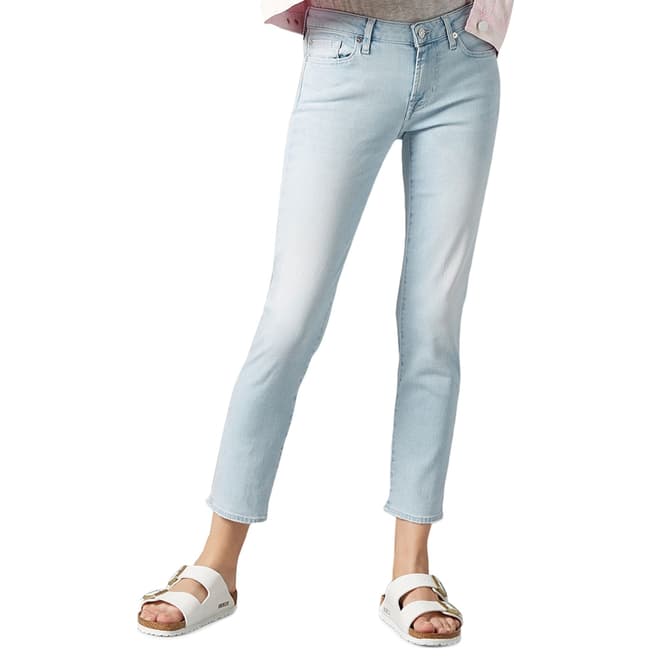 7 For All Mankind Light Blue Pyper Cropped Stretch Jeans
