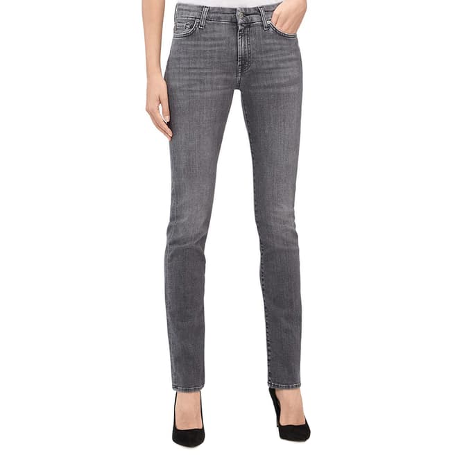 7 For All Mankind Grey Kimmie Straight Stretch Jeans