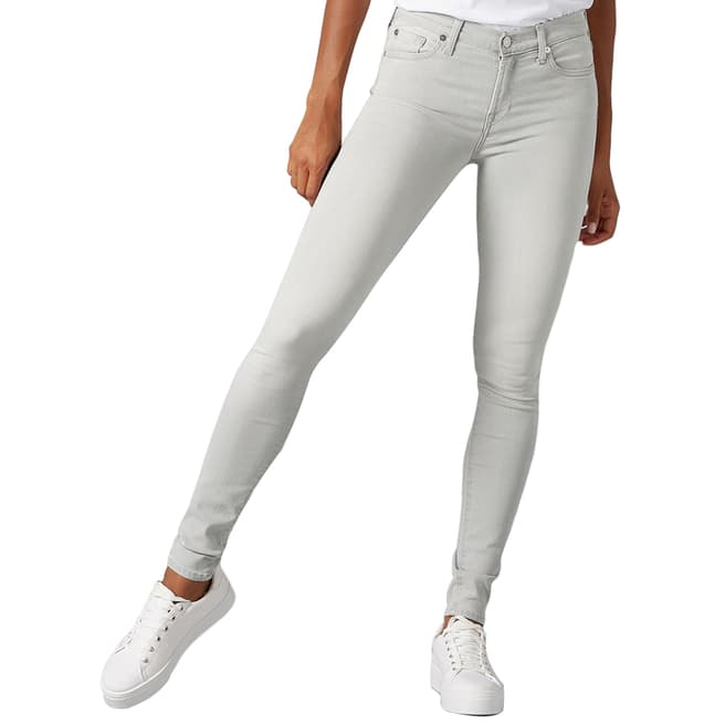 7 For All Mankind Light Grey Skinny Illusion Stretch Jeans