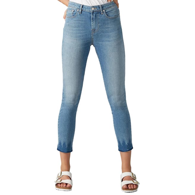 7 For All Mankind Blue Pyper Cropped Stretch Jeans