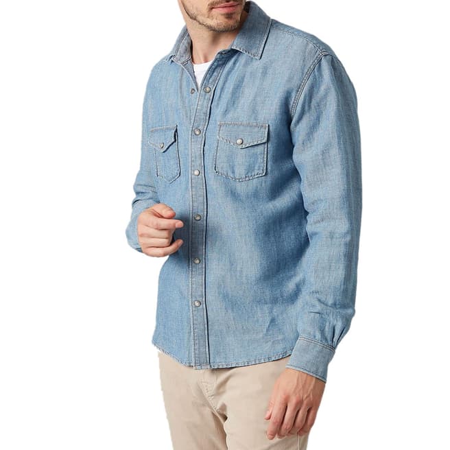 7 For All Mankind Blue Western Shirt