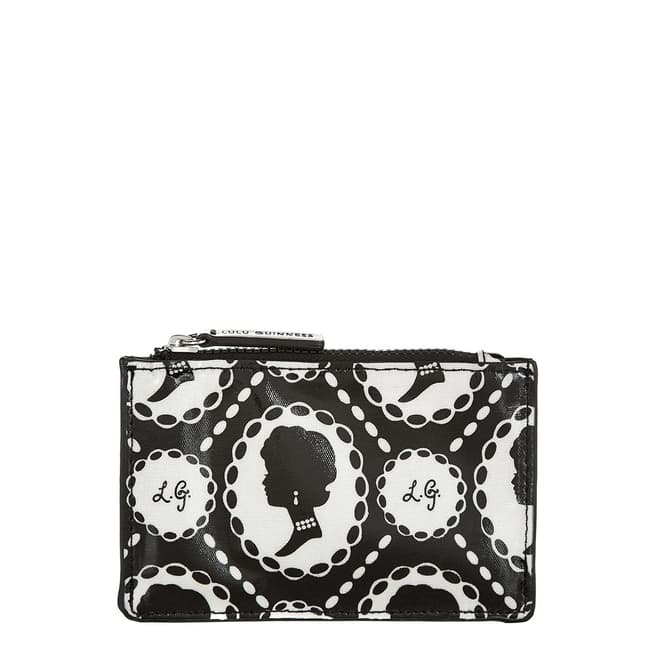 Lulu Guinness Black Cameo Print Small Laminate Pouch