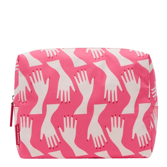 Lulu Guinness Pink Hug Print Boxy Wash Bag