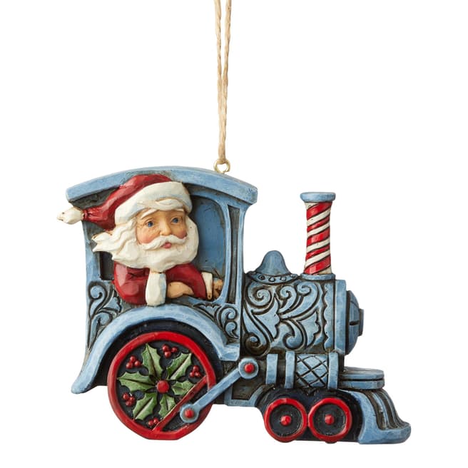 Jim Shore Santa In Train Engine Hanging Ornament