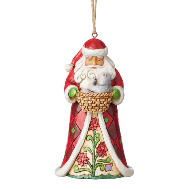 Jim Shore Santa With Cat Hanging Ornament