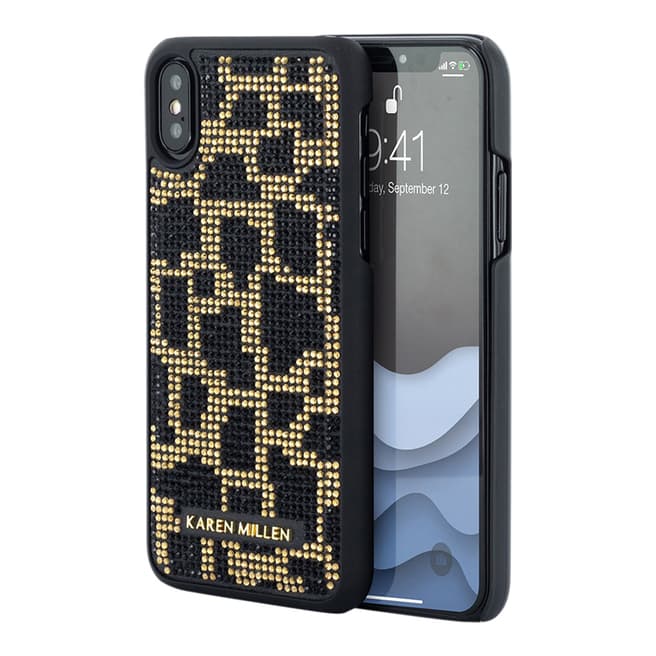 Karen Millen Gold/Black Leopard Gem iPhone X/XS Case