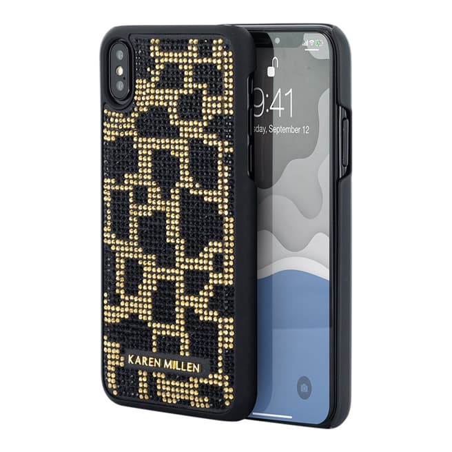 Karen Millen Gold/Black Leopard Gem iPhone XS Max Case