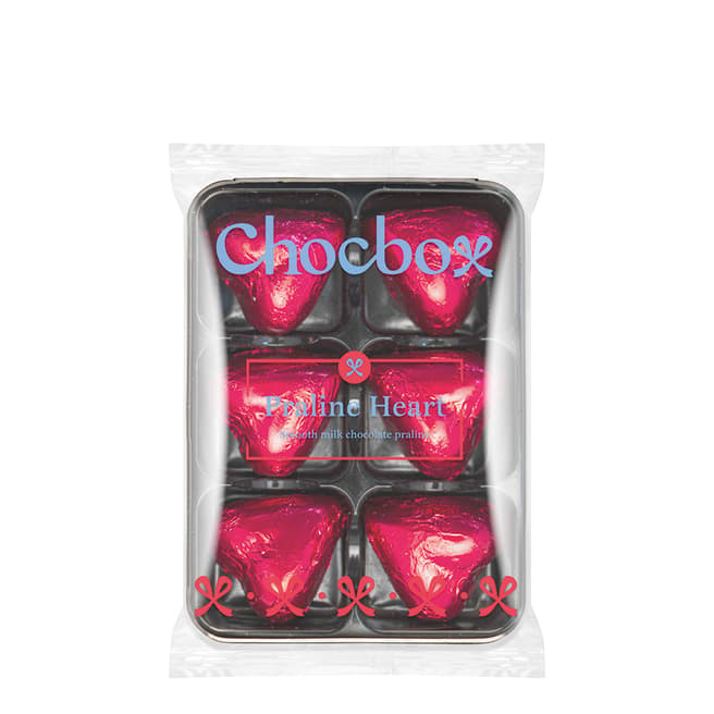 Choc Box Bundle of 6- 6 Piece Foiled Smooth Milk Chocolate Praline Hearts
