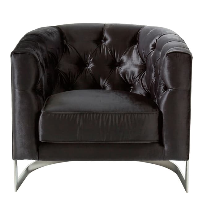 Serene Leah Black with Silver Accent Chair