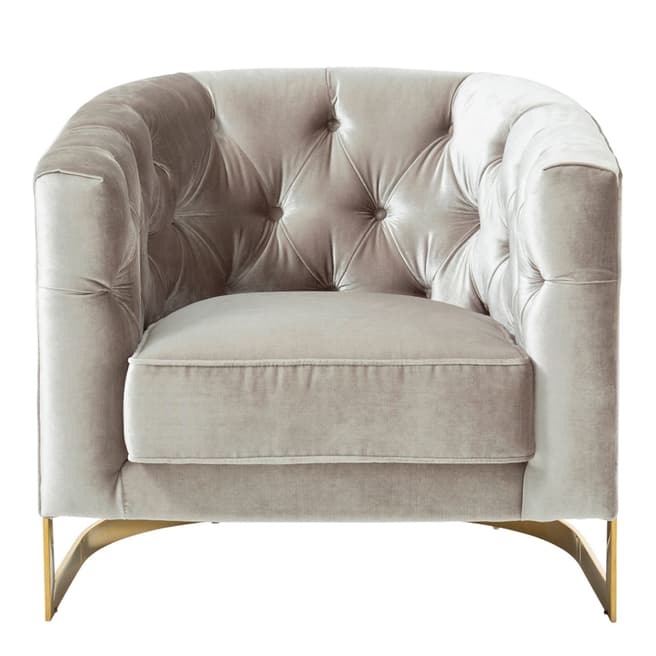 Serene Leah Grey with Gold Accent Chair