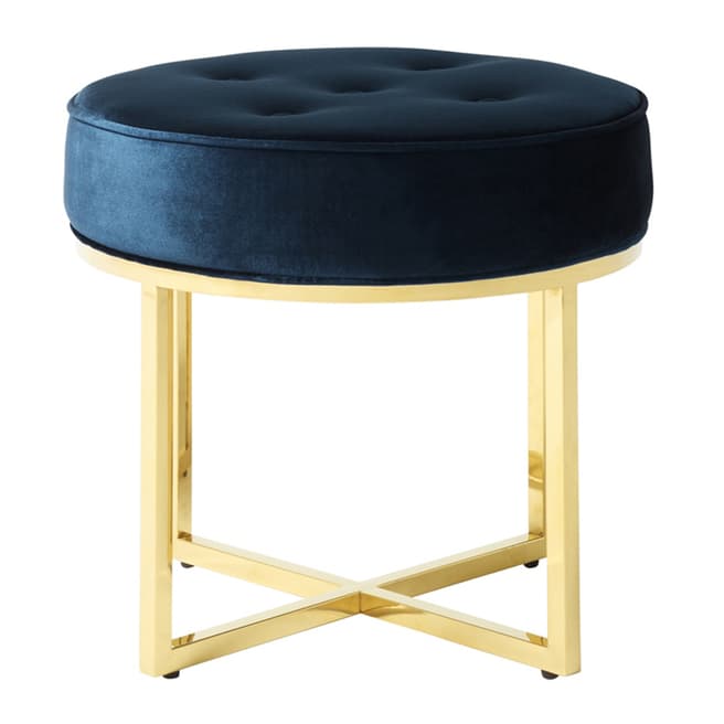 Serene Lena Blue with Gold Stool