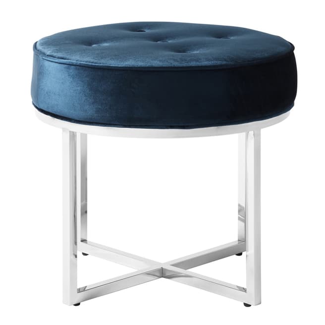 Serene Furnishings Lena Blue with Silver Stool