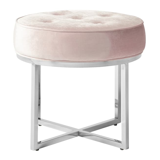 Serene Furnishings Lena Pink with Silver Stool