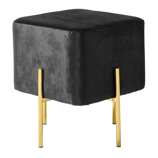 Serene Furnishings Madelyn Black with Gold Stool