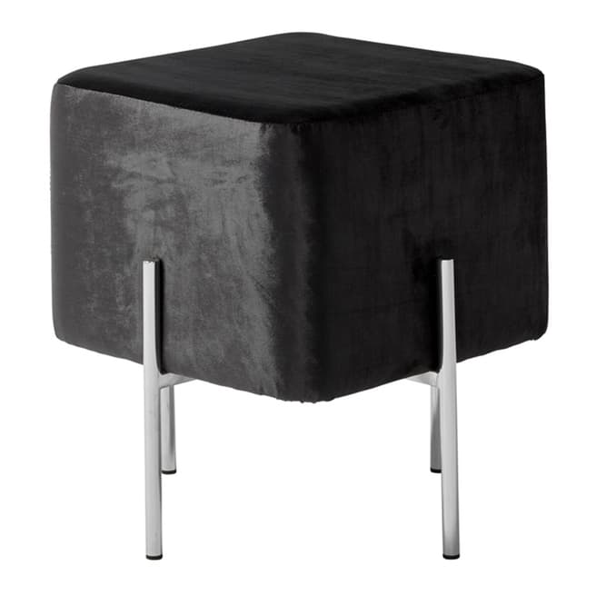 Serene Furnishings Madelyn Black with Silver Stool