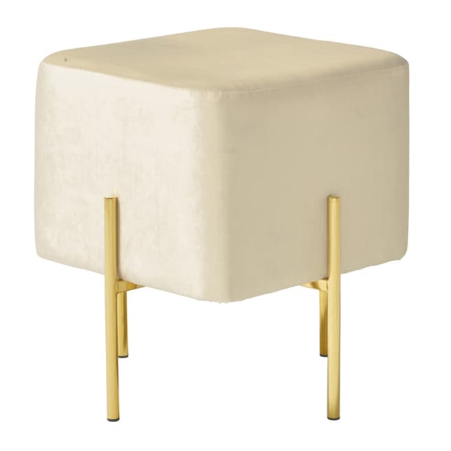 Serene Furnishings Madelyn White with Gold Stool