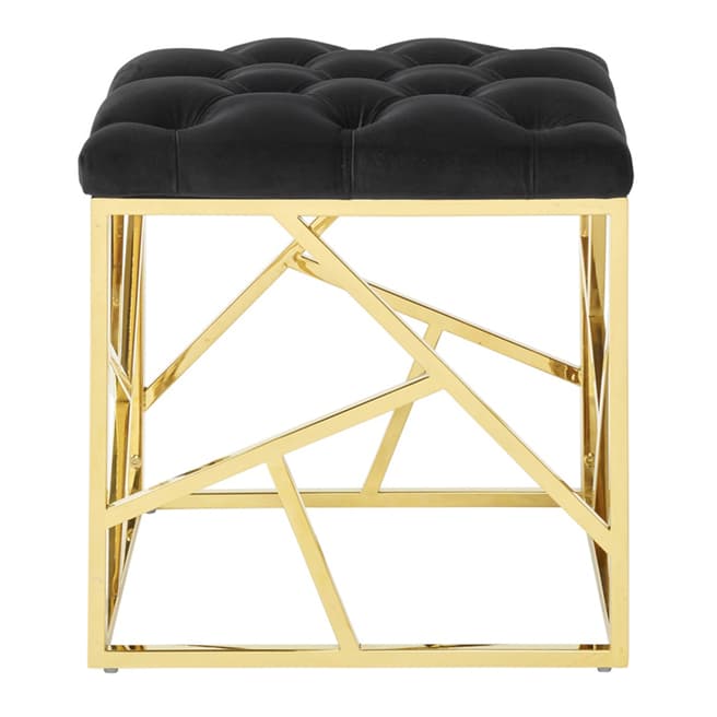 Serene Furnishings Zoey Black with Gold Stool