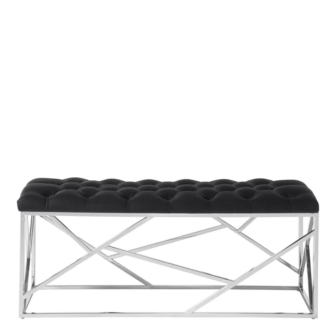 Serene Furnishings Zoey Black with Silver Bench