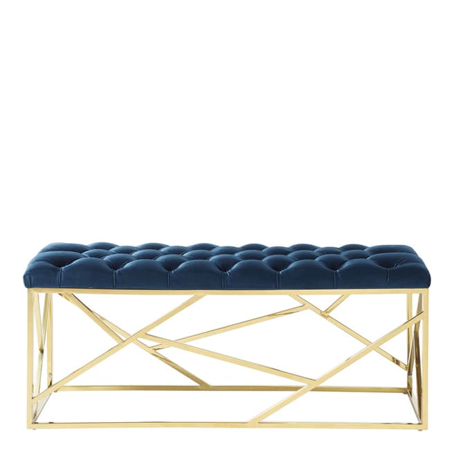 Serene Furnishings Zoey Blue with Gold Bench