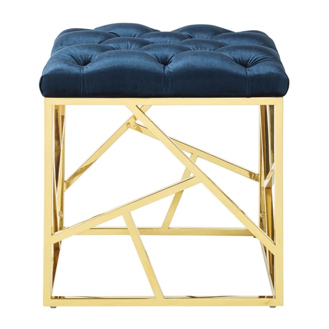 Serene Furnishings Zoey Blue with Gold Stool