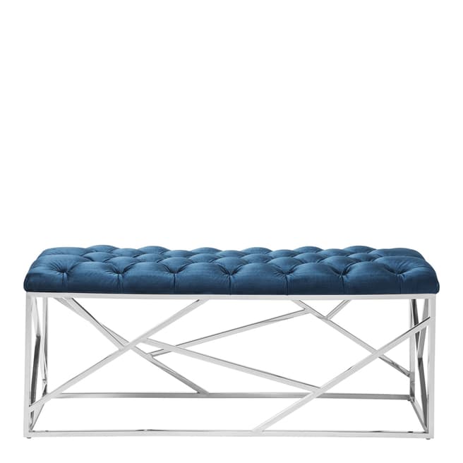 Serene Furnishings Zoey Blue with Silver Bench