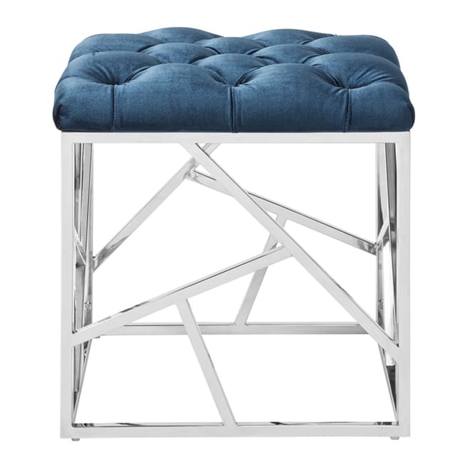 Serene Furnishings Zoey Blue with Silver Stool