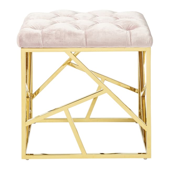 Serene Furnishings Zoey Pink with Gold Stool