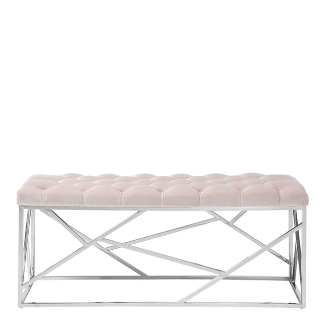 Serene Furnishings Zoey Pink with Silver Bench