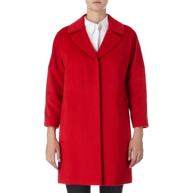 Karen Millen Red Feminine Wool Blend Coat 